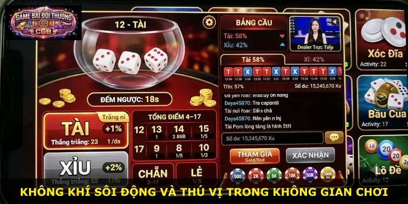 Không khí sôi động và thú vị trong không gian chơi