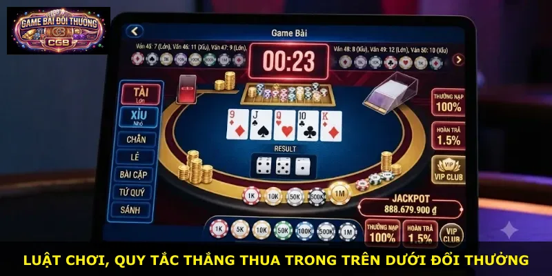 Luật chơi, quy tắc thắng thua trong Trên Dưới Đổi Thưởng