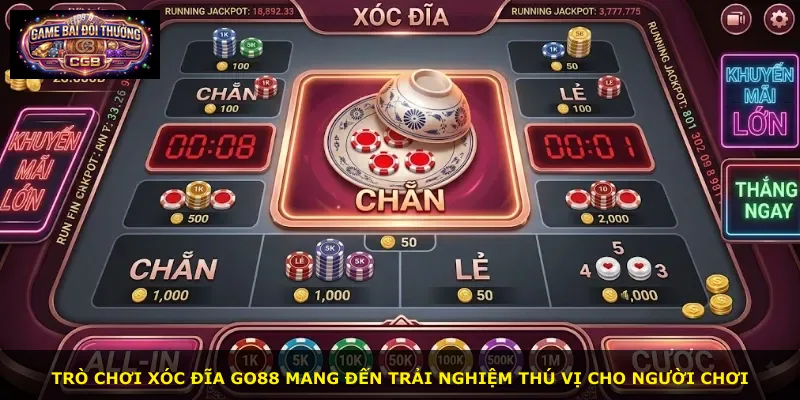 Trò chơi Xóc Đĩa GO88 mang đến trải nghiệm thú vị cho người chơi